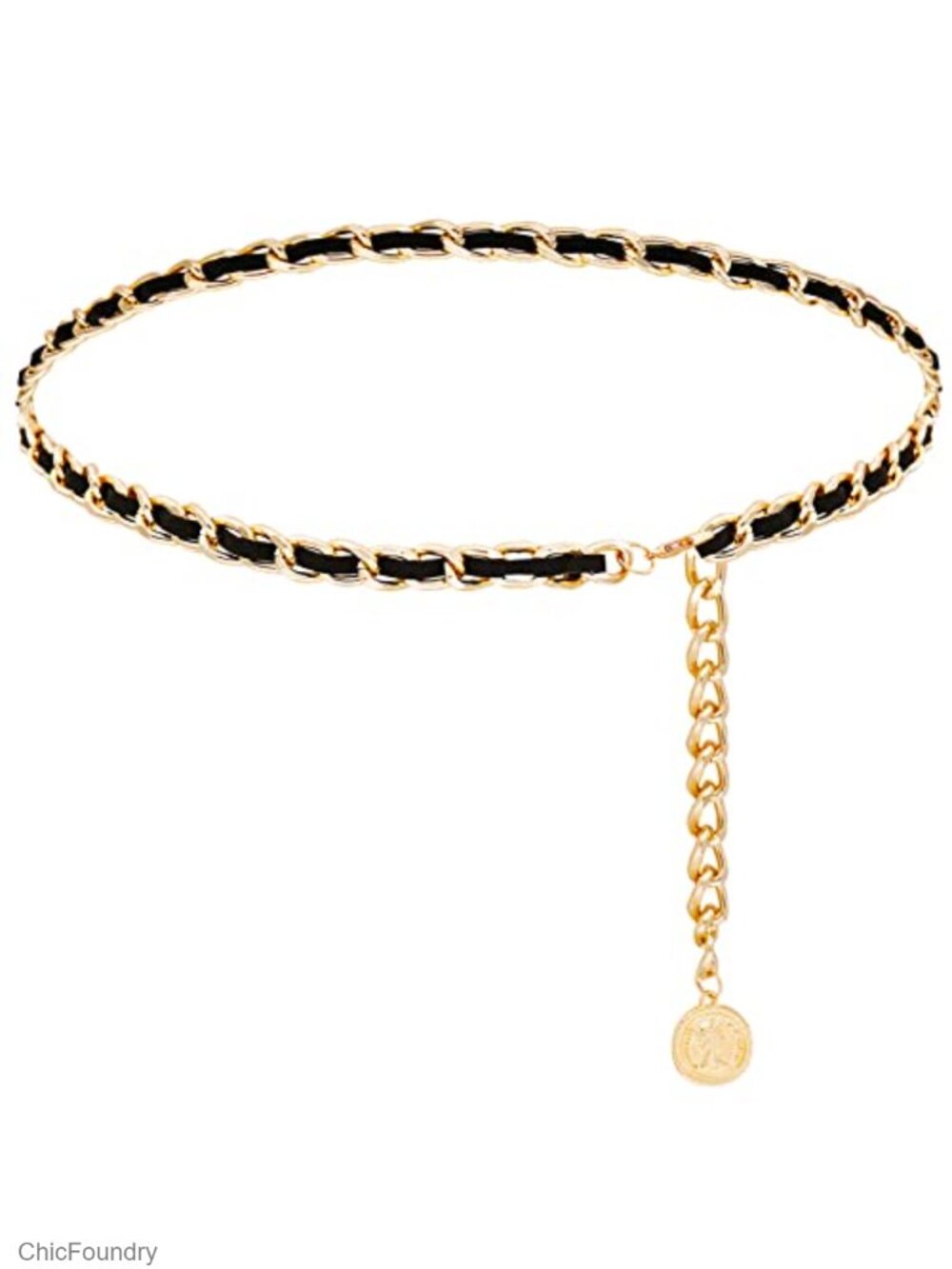 Leather Chain Belt for Women Layered Metal Waist Chain Tassel Body Chain